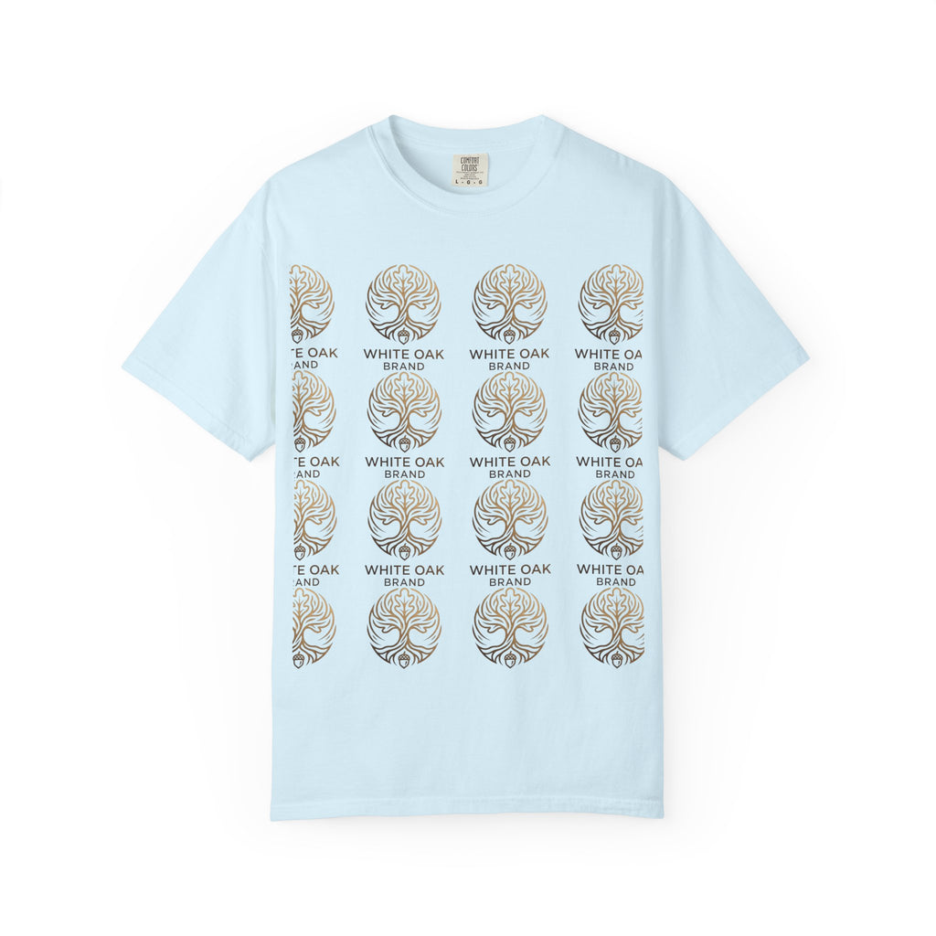White Oak Brand Repeat Logo T-Shirt — Vintage Tree Skull Graphic Tee