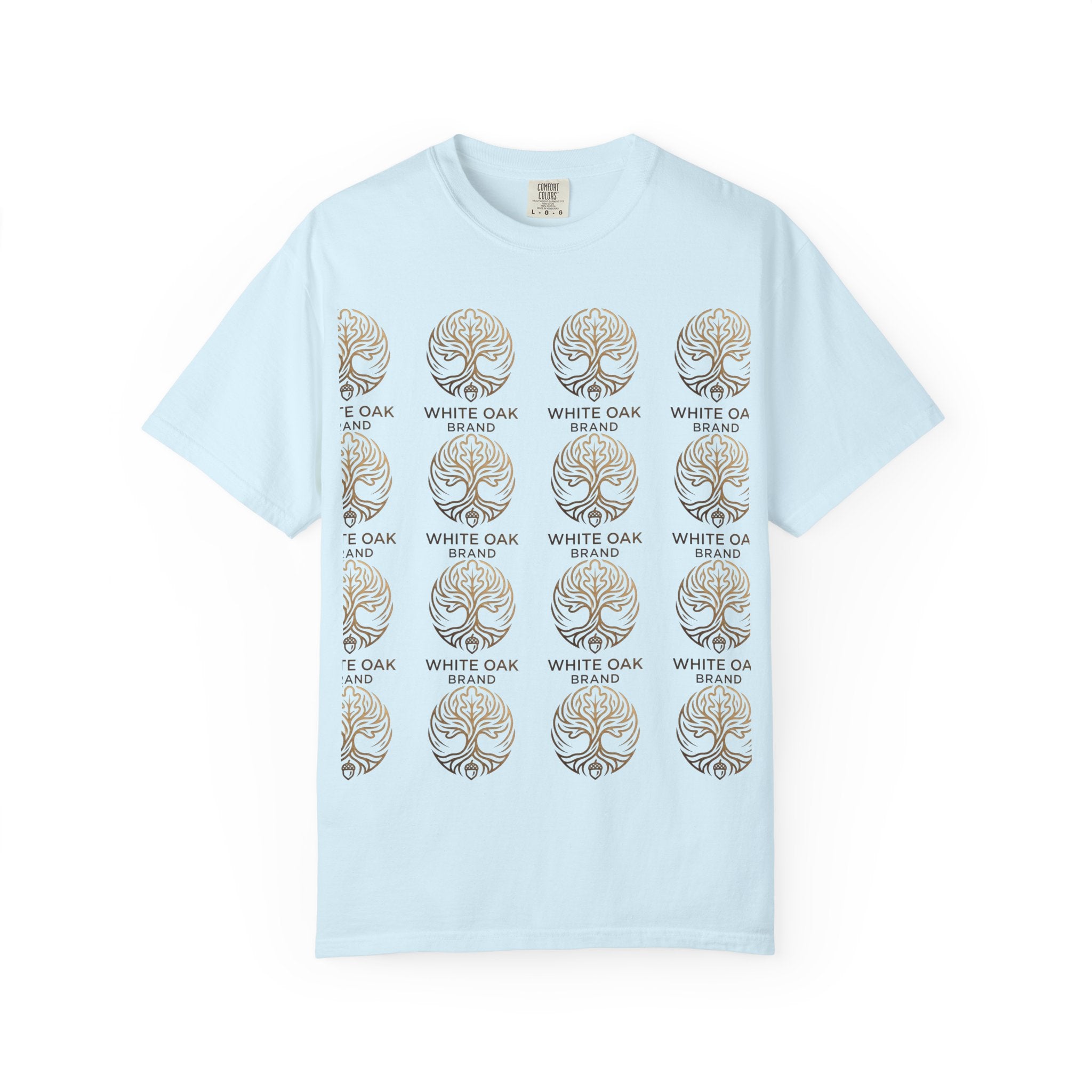 White Oak Brand Repeat Logo T-Shirt — Vintage Tree Skull Graphic Tee