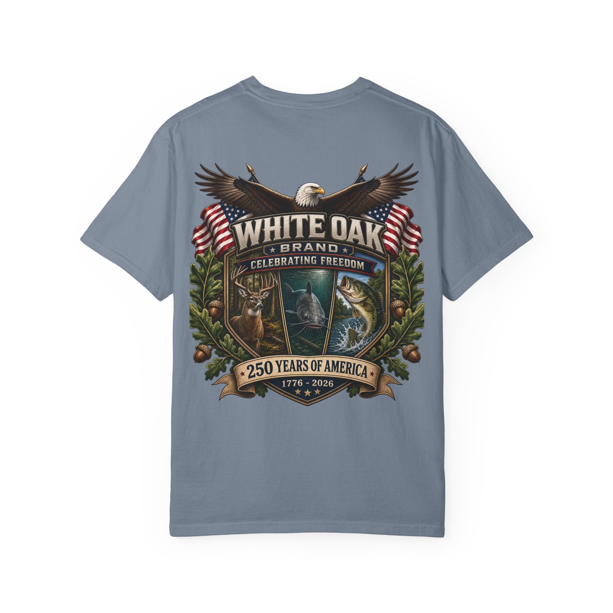White Oak Brand Patriotic Eagle T-Shirt — "Celebrating Freedom" 250 Years of America Tee