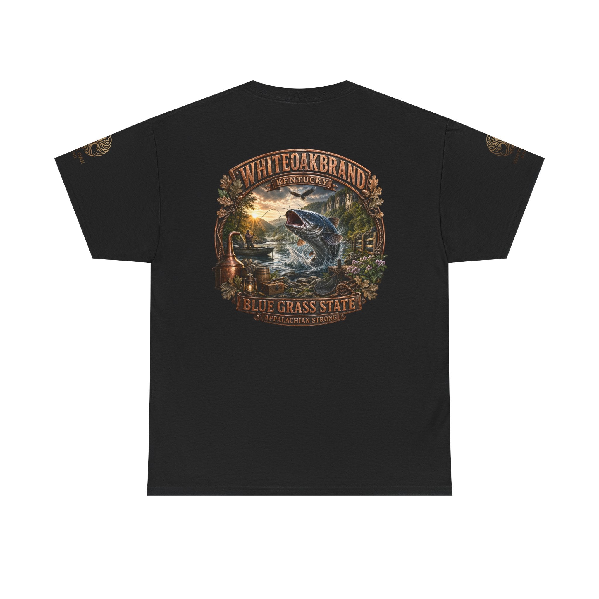 Fishing Graphic Tee — "White Oak Brand" Bluegrass State Catfish Shirt