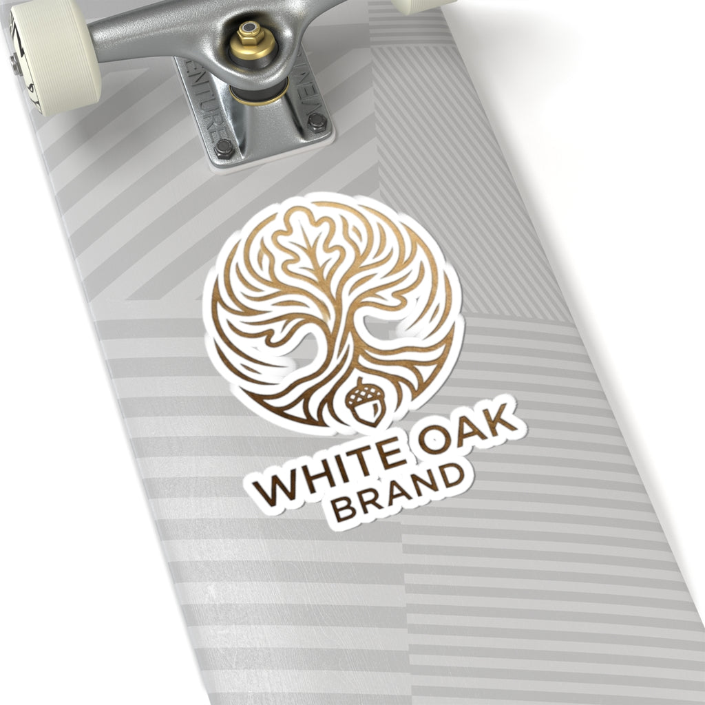 White Oak Brand Kiss-Cut Sticker — Gold Tree Logo Decal