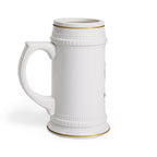 White Oak Brand Ceramic Beer Stein Mug — Gold Accent Logo Pint