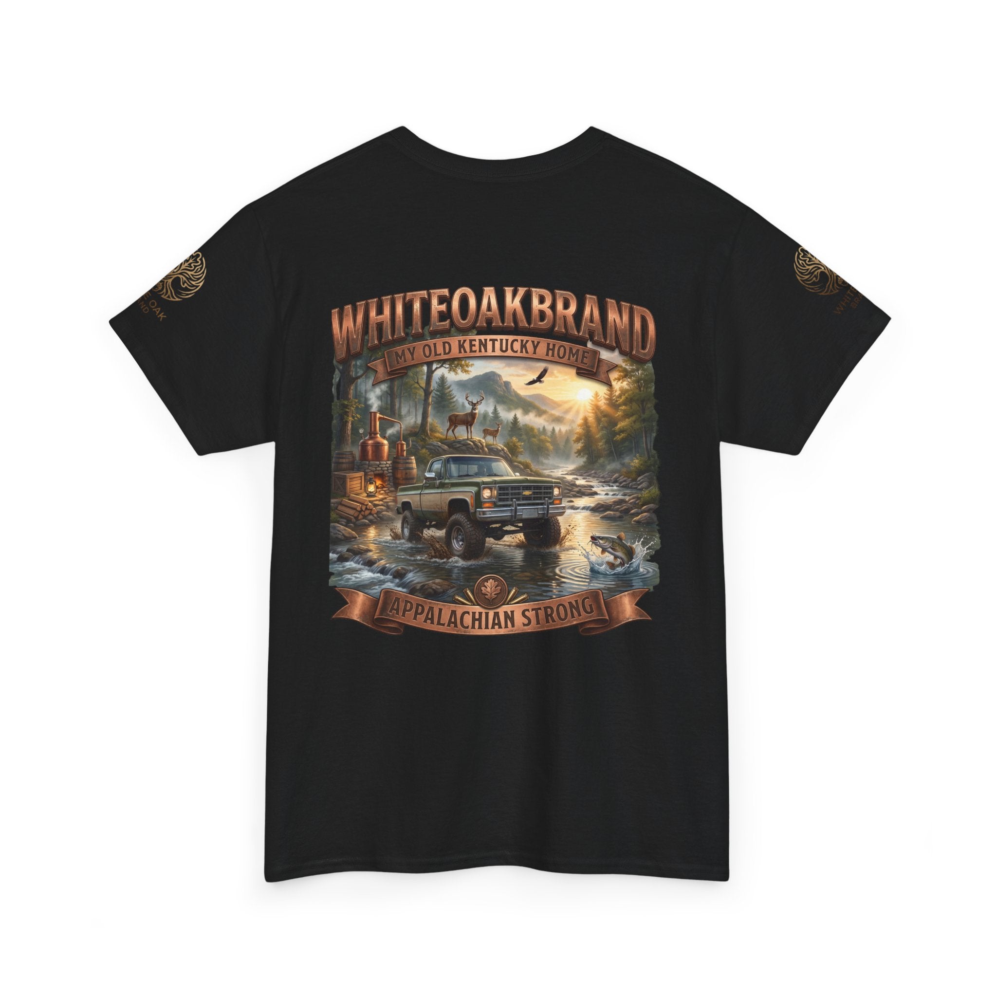 T-Shirt — White Oak Brand Appalachian Strength Graphic Tee (Truck, Mountains & River)