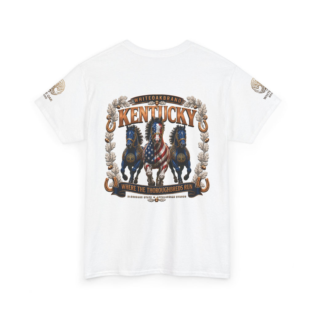 Kentucky Horse Team Graphic Tee — White Oak Bourbon Vintage-Style T-Shirt