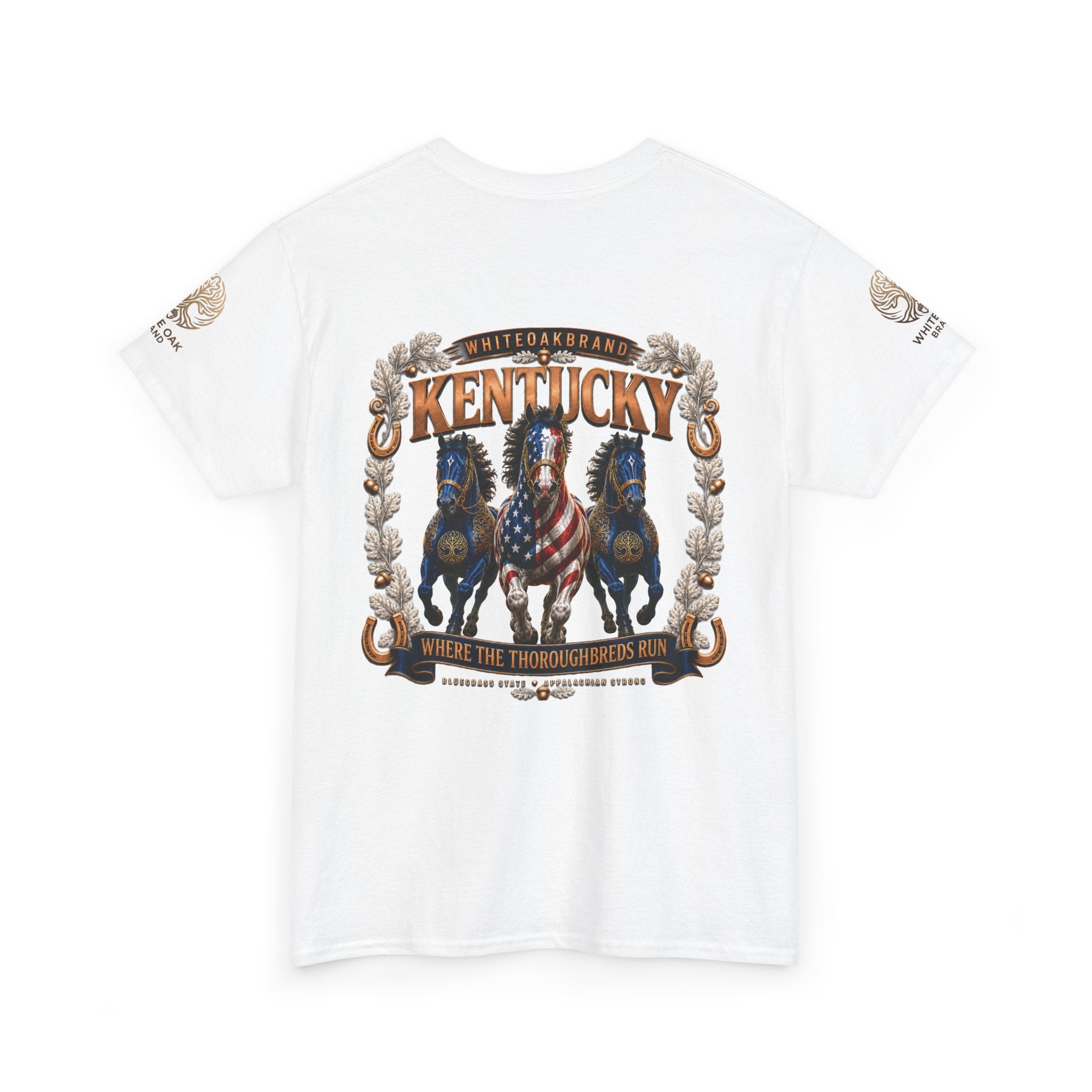 Kentucky Horse Team Graphic Tee — White Oak Bourbon Vintage-Style T-Shirt