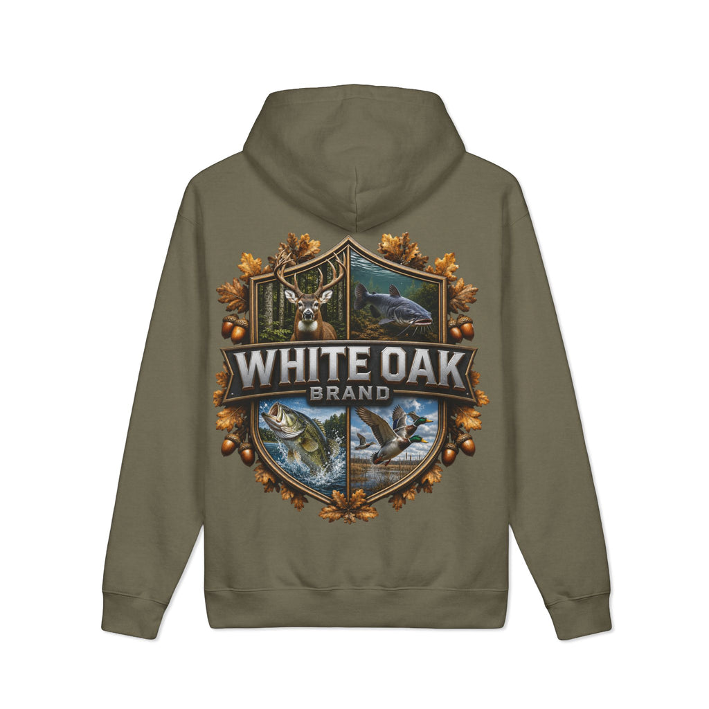 White Oak Brand Hoodie — Outdoor Hunting & Fishing Graphic Pullover