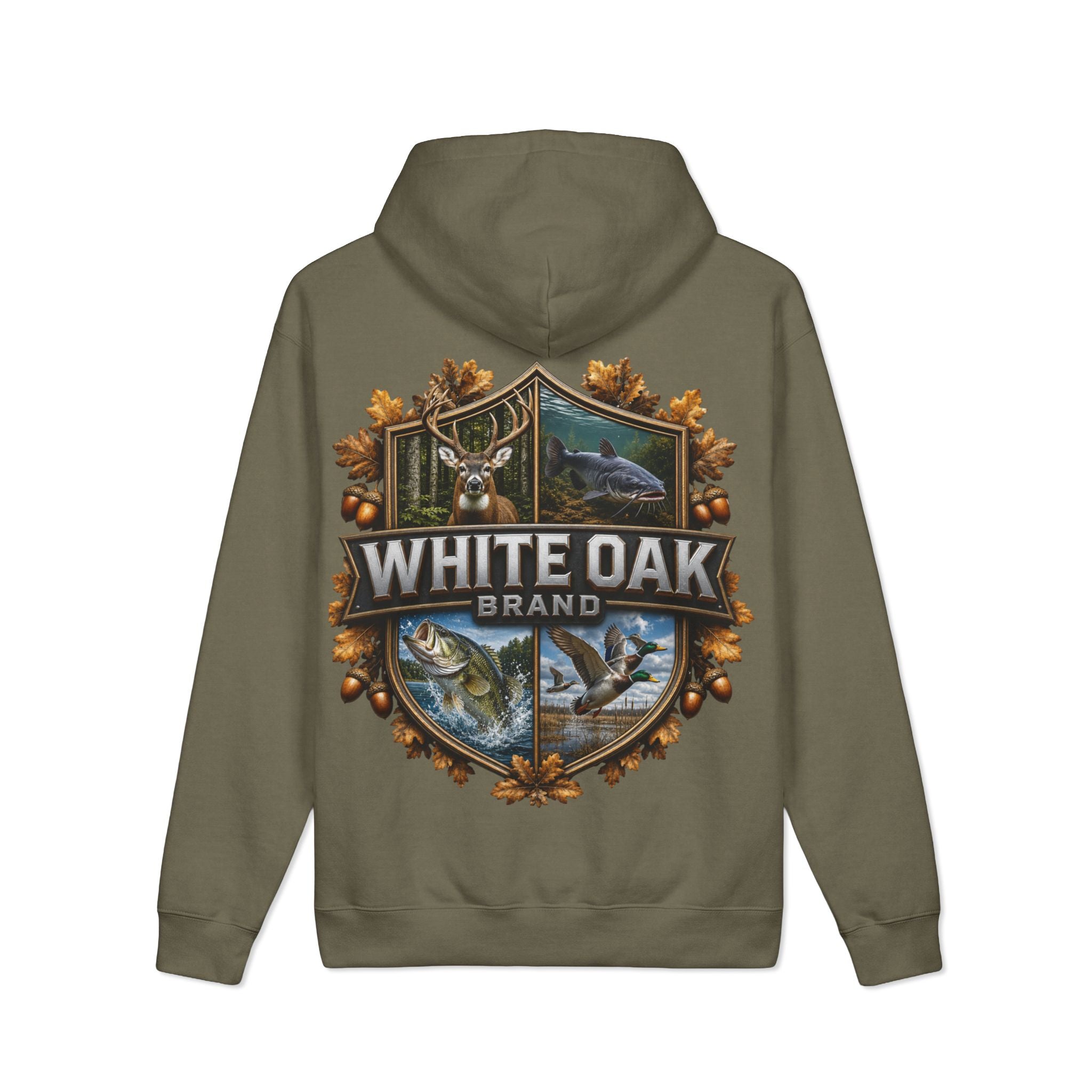 White Oak Brand Hoodie — Outdoor Hunting & Fishing Graphic Pullover