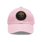 White Oak Leather Patch Dad Hat — Embossed Tree Logo Cap