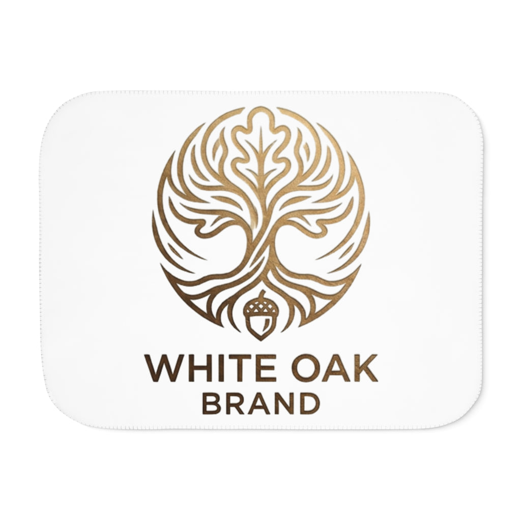 White Oak Logo Sherpa Blanket — Cozy Branded Throw for Home & Gifts