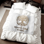 White Oak Brand Plush Blanket — Cozy Logo Throw for Home, Cabin & Gift