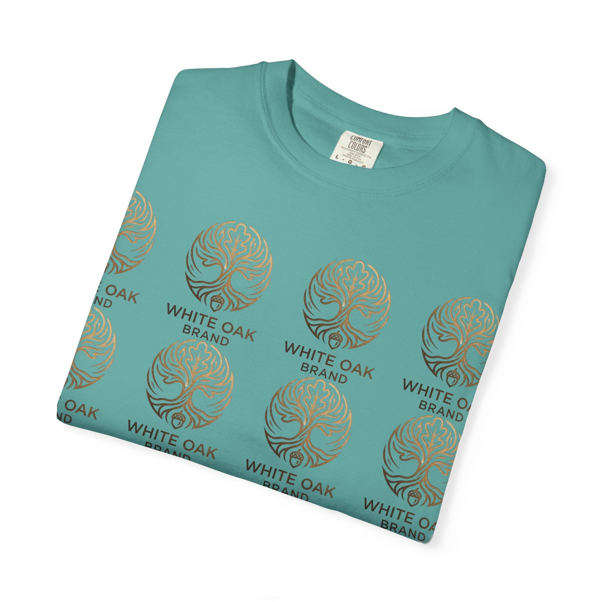 White Oak Brand Repeat Logo T-Shirt — Vintage Tree Skull Graphic Tee