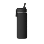 20oz Black Stainless Water Bottle — White Oak Brand Tree Ring Graphic