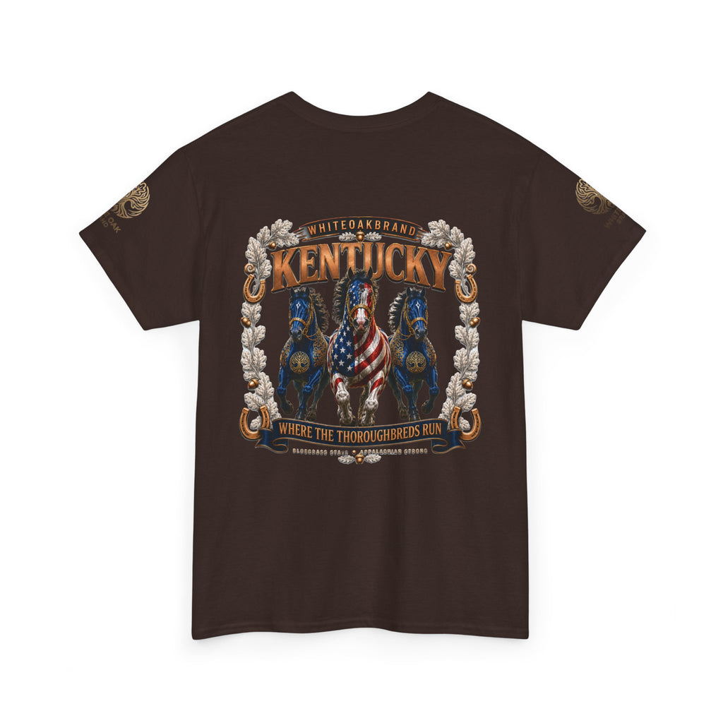 Kentucky Horse Team Graphic Tee — White Oak Bourbon Vintage-Style T-Shirt