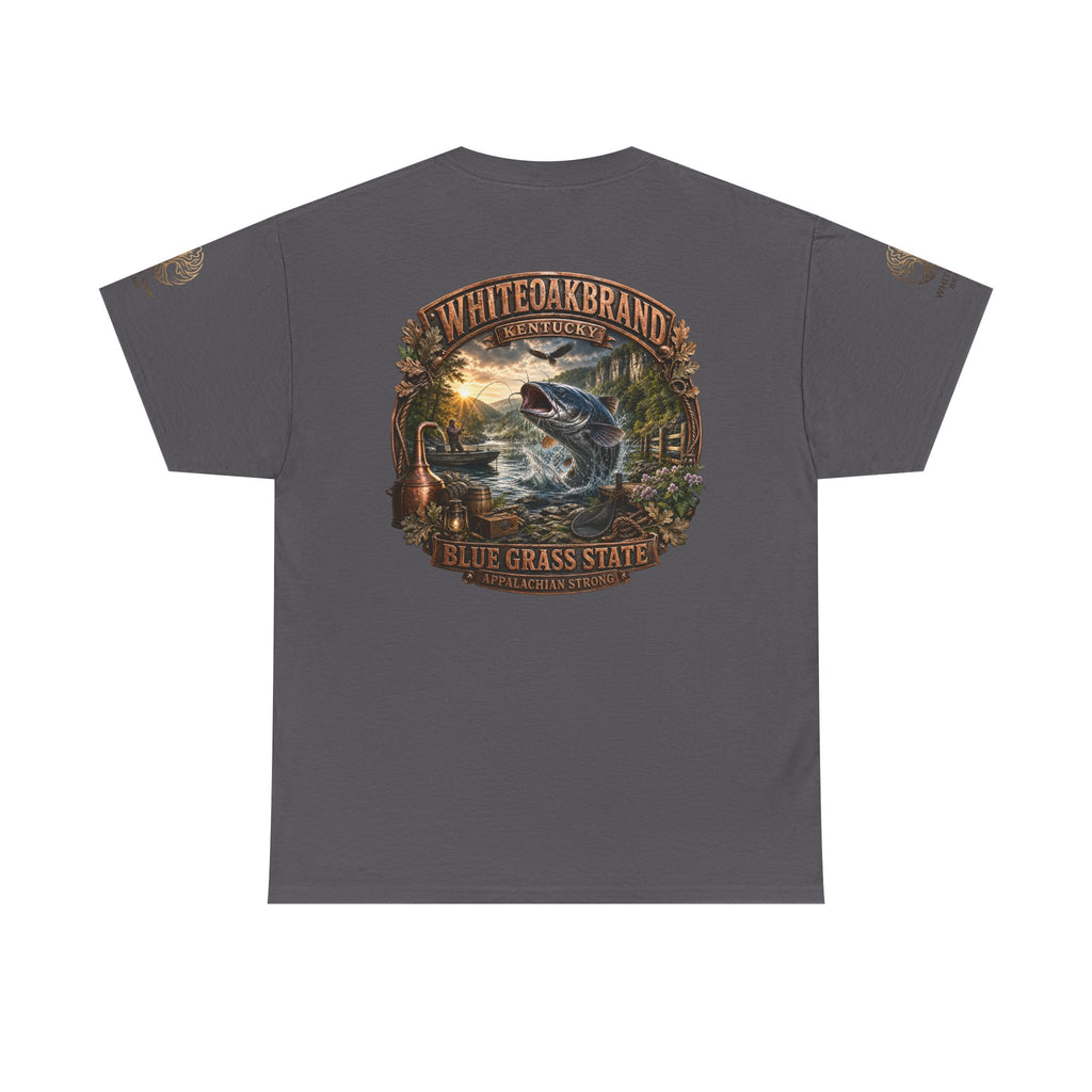 Fishing Graphic Tee — "White Oak Brand" Bluegrass State Catfish Shirt
