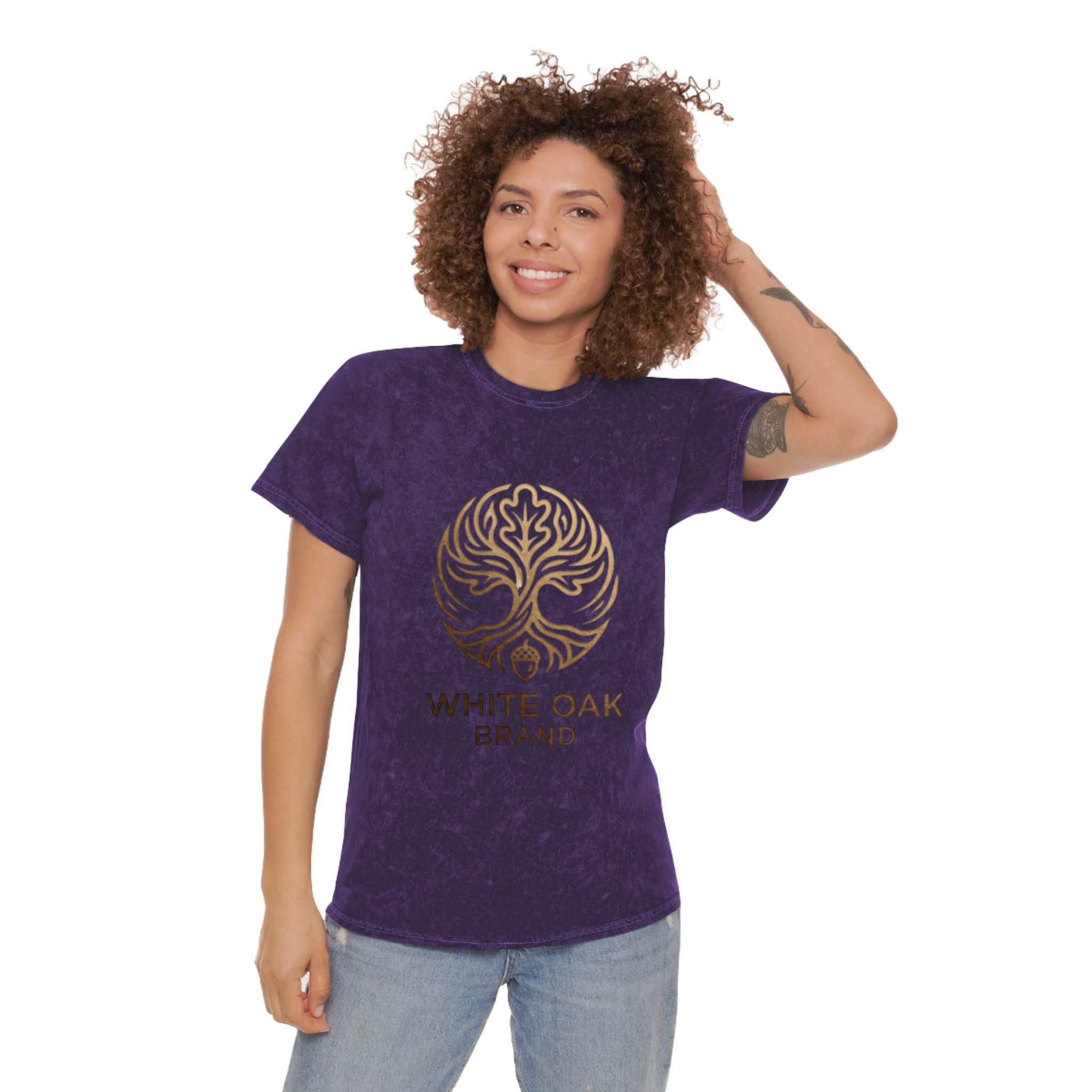 White Oak Brand Mineral-Wash Tee — Tree of Life Logo Shirt