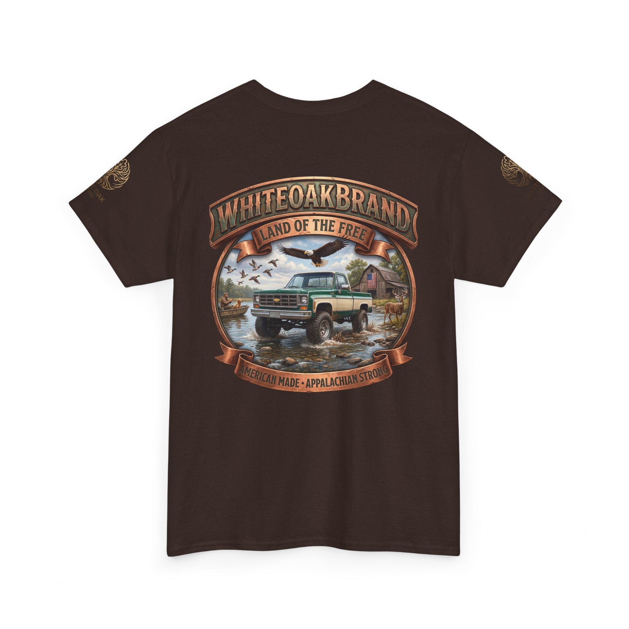 Vintage Truck Graphic Tee – WhiteOakBrand “Land of the Free” Cotton T-Shirt