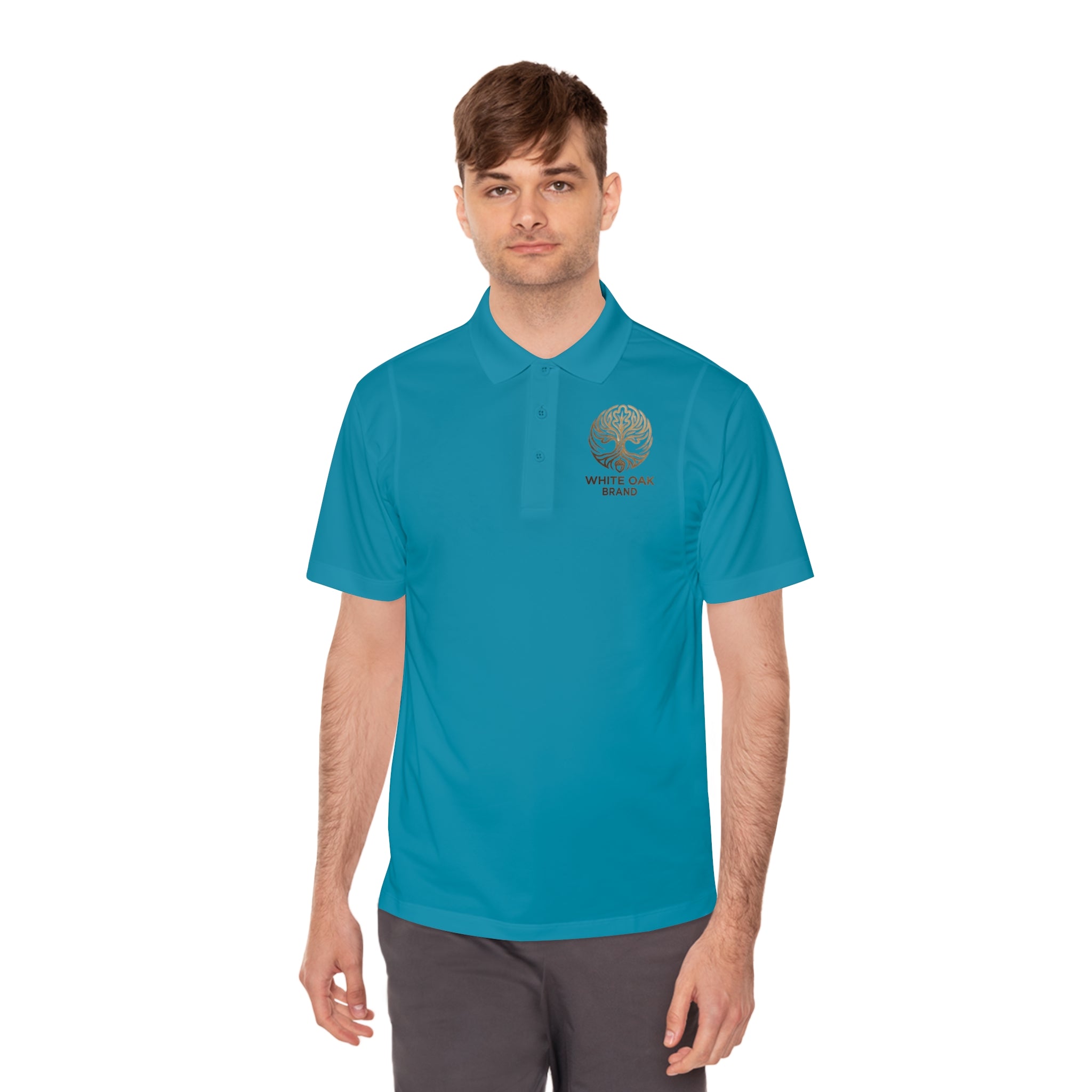 White Oak Brand Men's Polo — Embroidered Tree Logo Performance Shirt