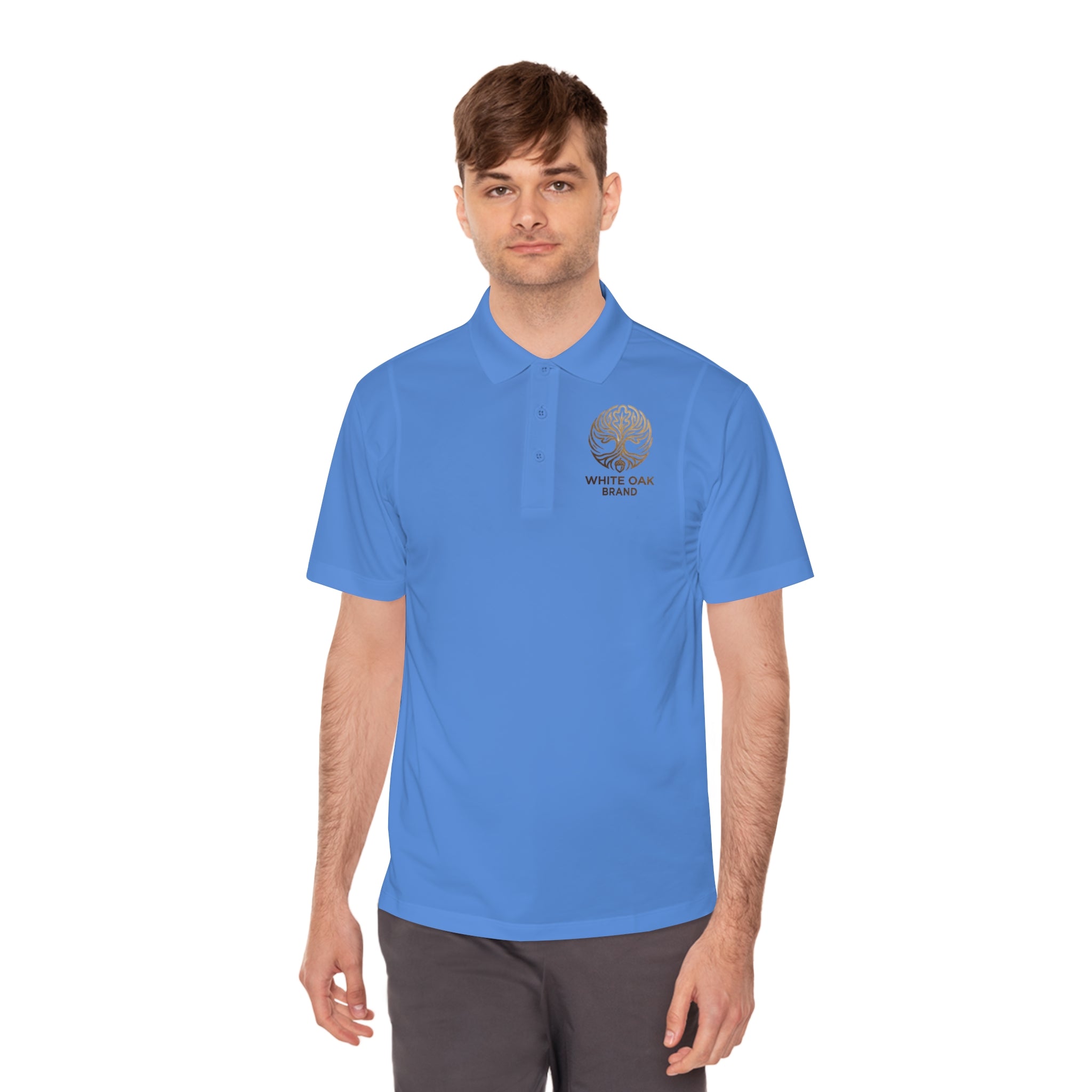 White Oak Brand Men's Polo Shirt — Embroidered Tree Logo