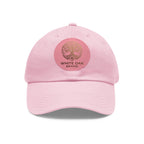 White Oak Leather Patch Dad Hat — Embossed Tree Logo Cap