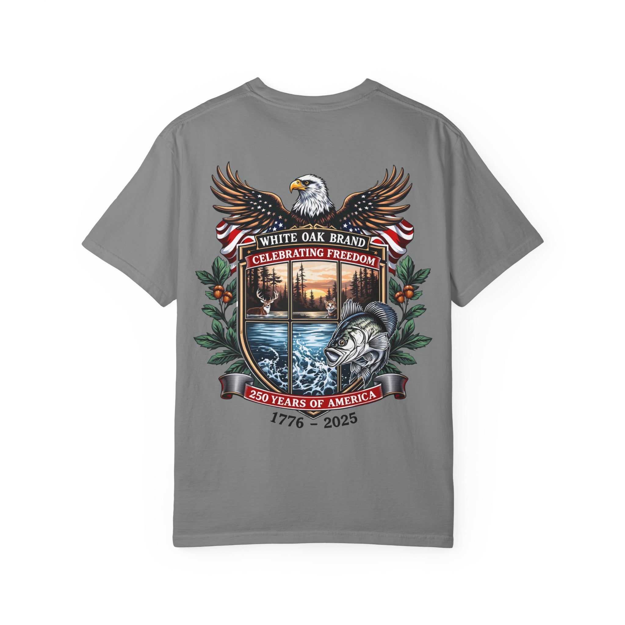 White Oak Brand Repeat Logo T-Shirt — Vintage Tree Skull Graphic Tee