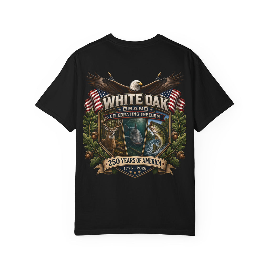 White Oak Brand Patriotic Eagle T-Shirt — "Celebrating Freedom" 250 Years of America Tee