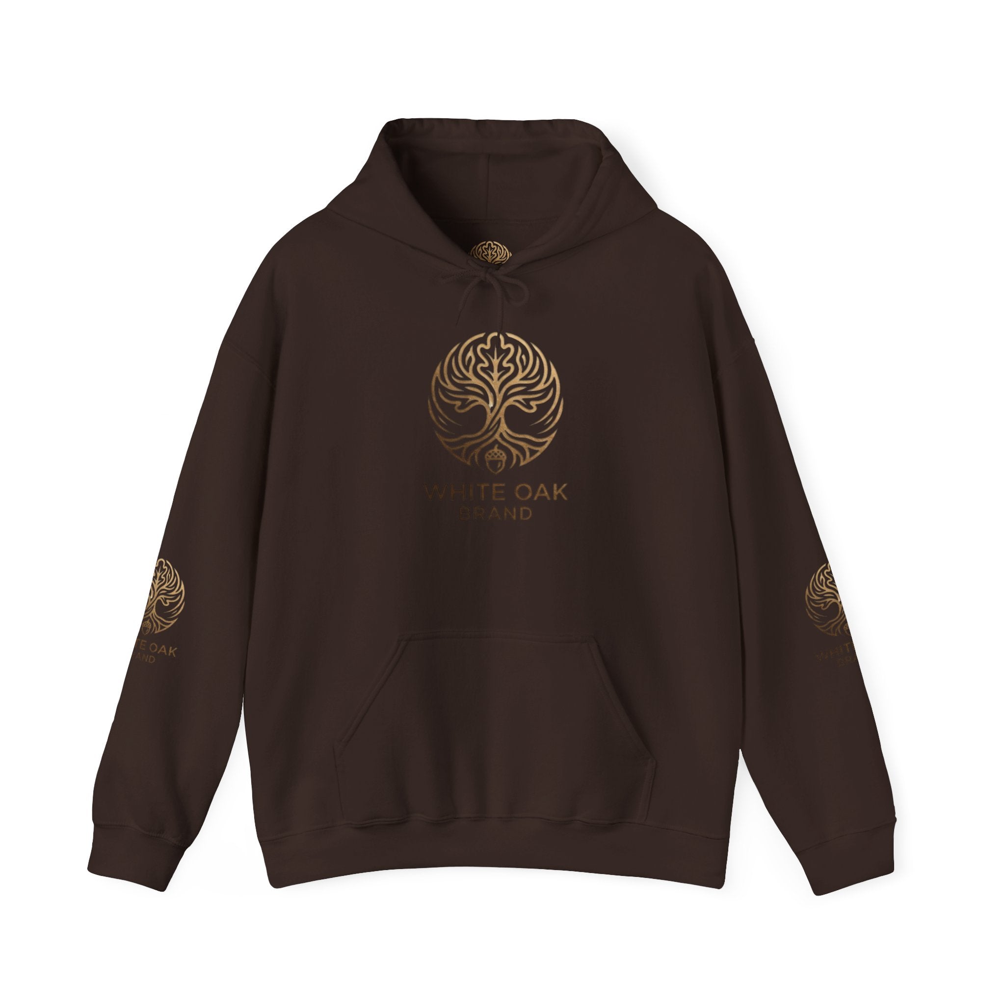White Oak Brand Hoodie — Sunflowers, Fox & Rustic Nature Graphic