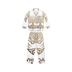 White Oak Brand Satin Pajama Set — Luxury Women's Sleepwear with Gold Oak Motif