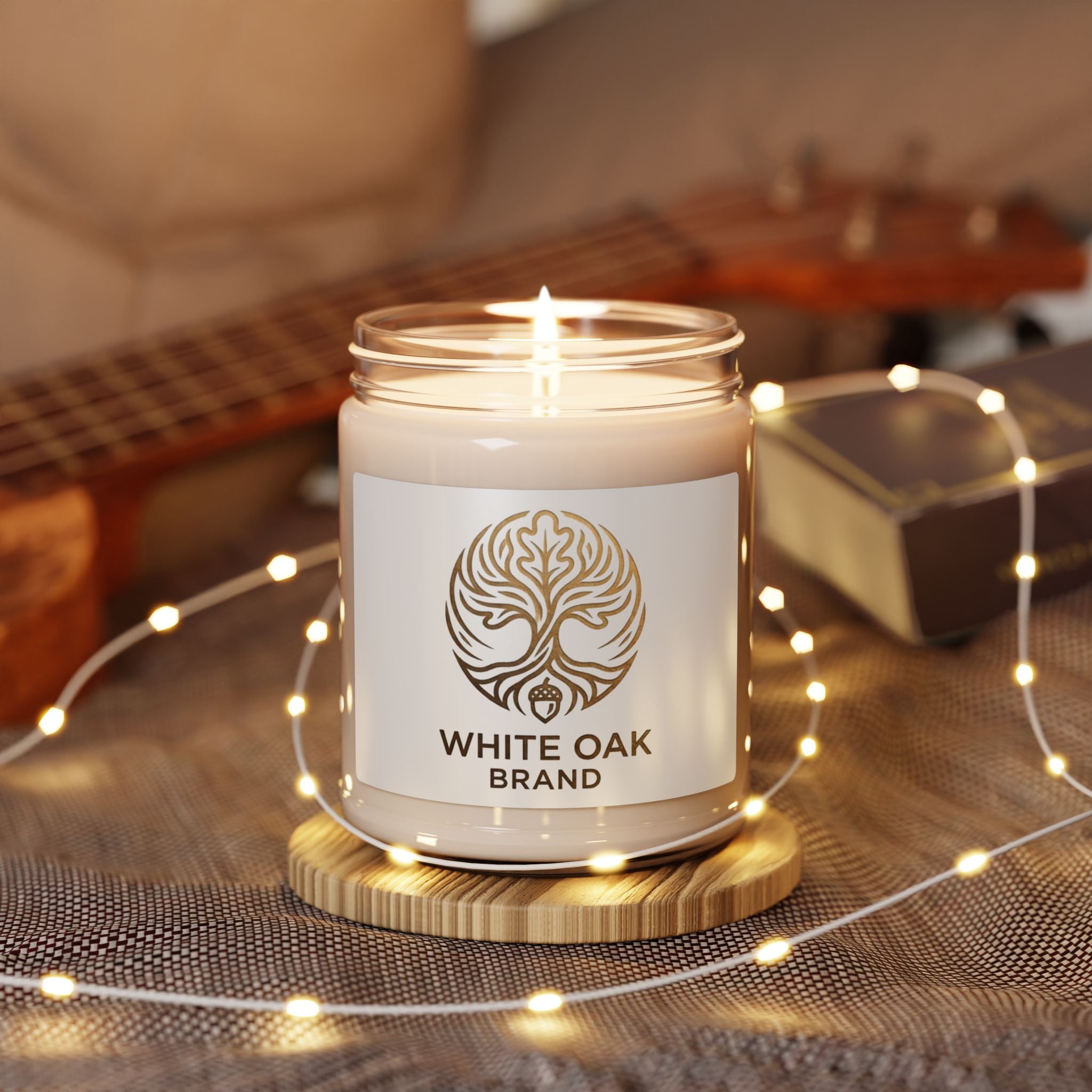 Soy Candle — White Oak Scented 9oz Glass Jar
