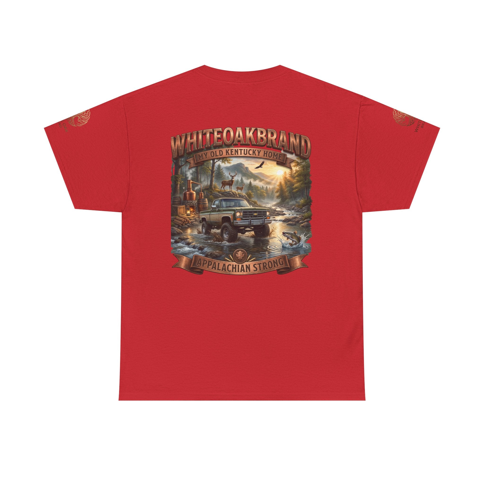 T-Shirt — White Oak Brand Appalachian Strength Graphic Tee (Truck, Mountains & River)
