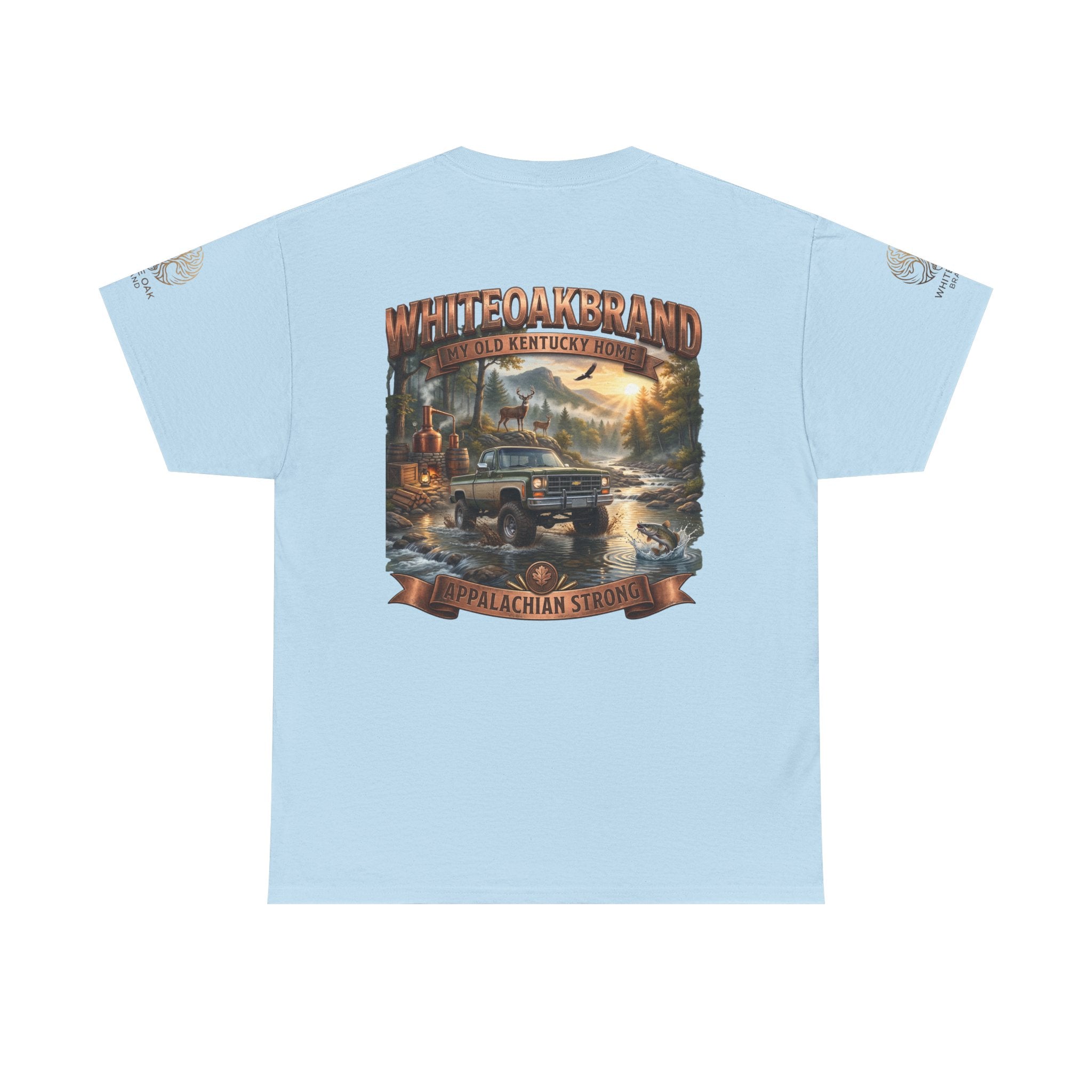 T-Shirt — White Oak Brand Appalachian Strength Graphic Tee (Truck, Mountains & River)