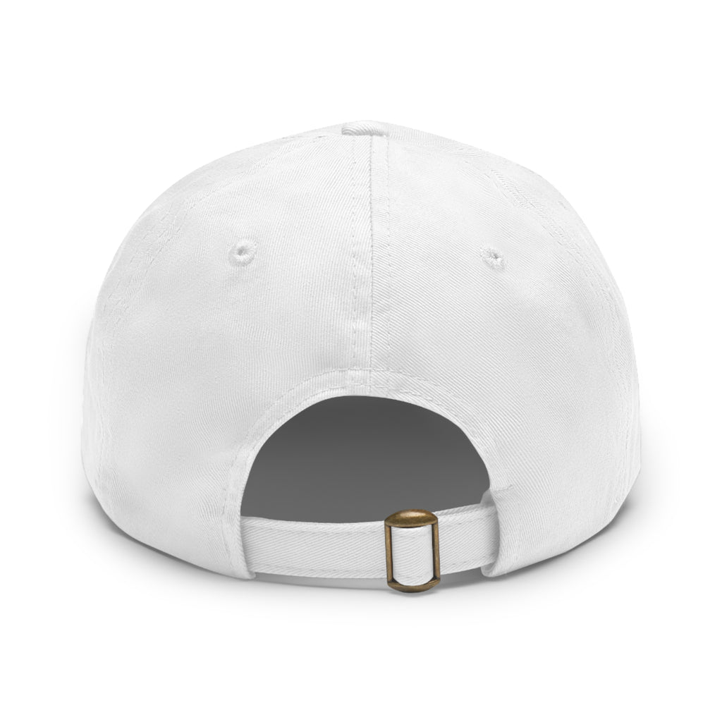 White Oak Leather Patch Dad Hat — Embossed Tree Logo Cap