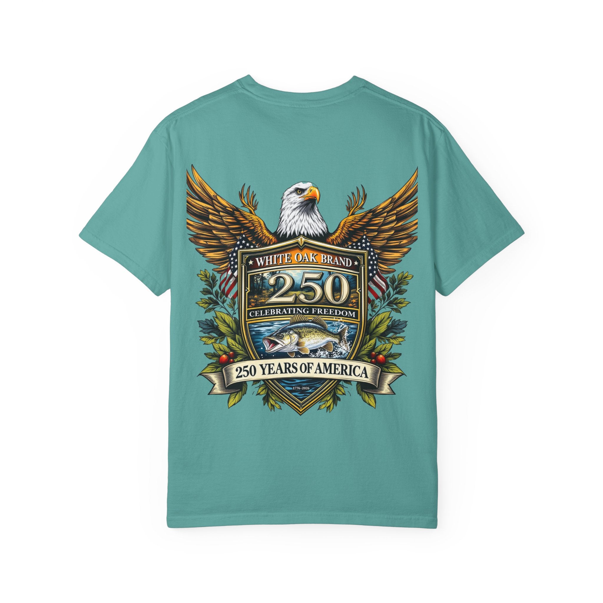 White Oak Brand Logo T-Shirt — Repeated Tree Emblem Tee