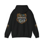 White Oak Brand Hoodie – Nature Logo Pullover with Scenic Back Emblem
