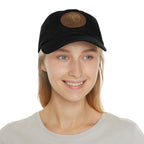 White Oak Leather Patch Dad Hat — Embossed Tree Logo Cap