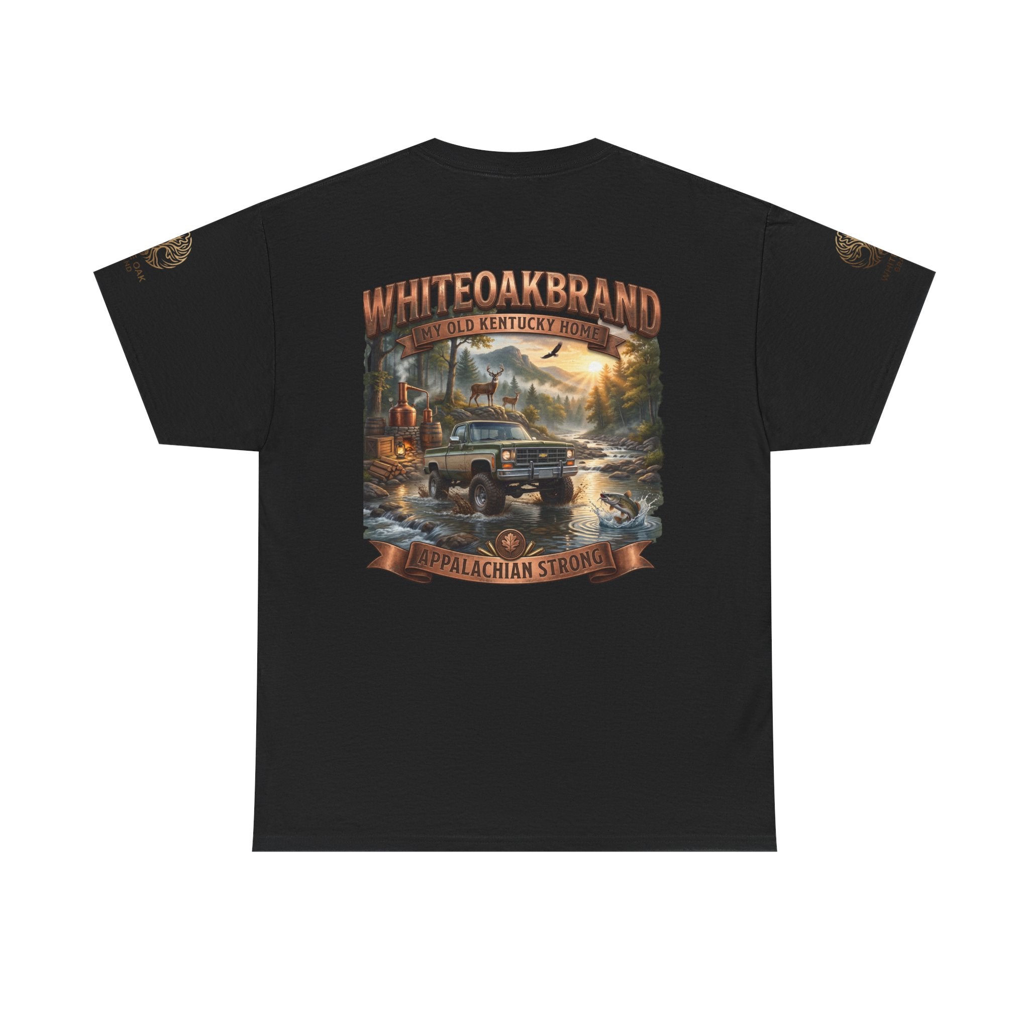T-Shirt — White Oak Brand Appalachian Strength Graphic Tee (Truck, Mountains & River)