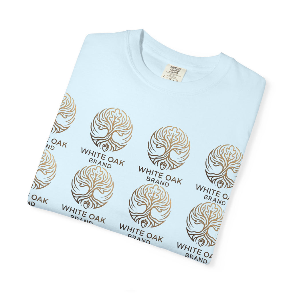 White Oak Brand Repeat Logo T-Shirt — Vintage Tree Skull Graphic Tee