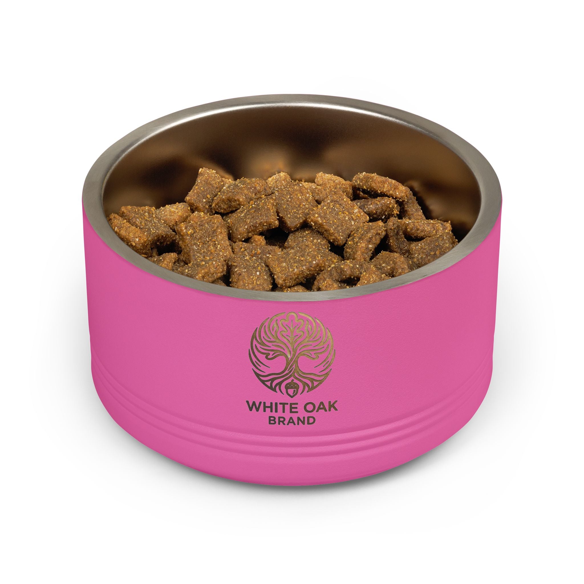 White Oak Brand Stainless Pet Bowl — 18oz Ceramic-Look Metal Dog & Cat Dish
