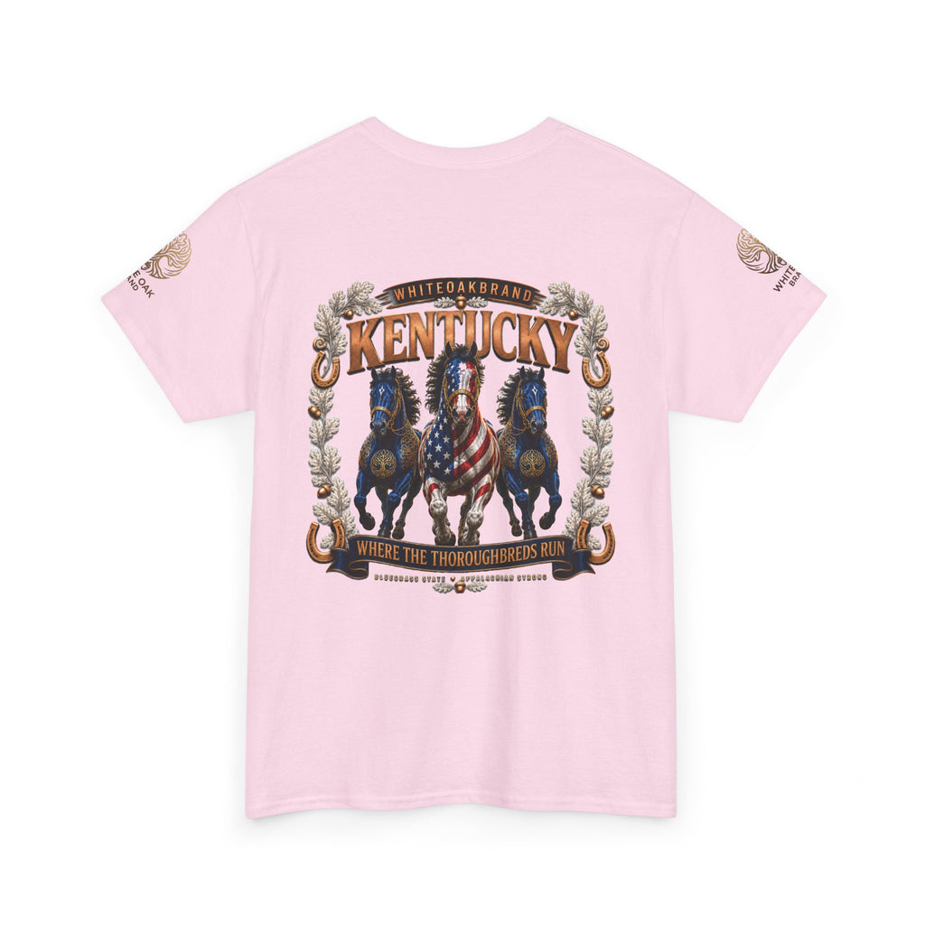 Kentucky Horse Team Graphic Tee — White Oak Bourbon Vintage-Style T-Shirt
